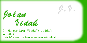 jolan vidak business card